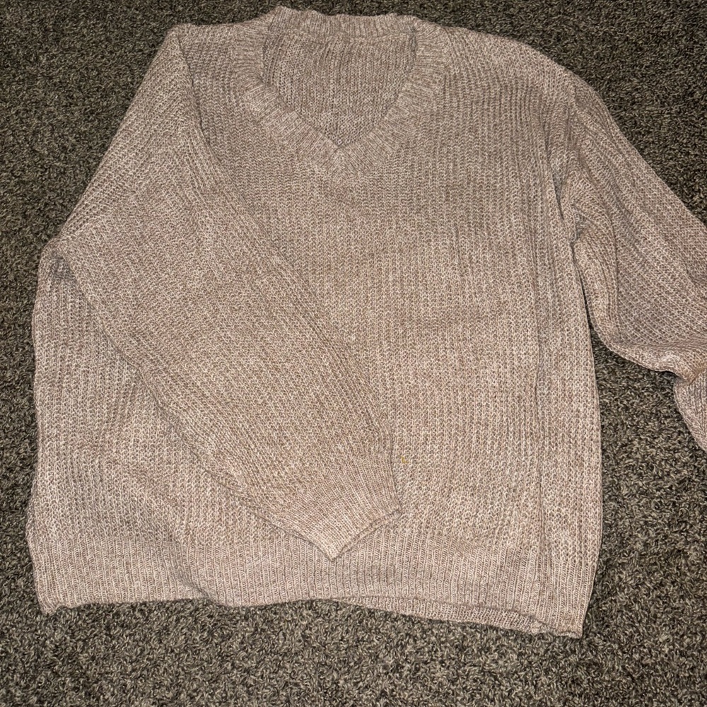 SHEIN CURVE TAN KNIT SWEATER- PLUS SIZE
